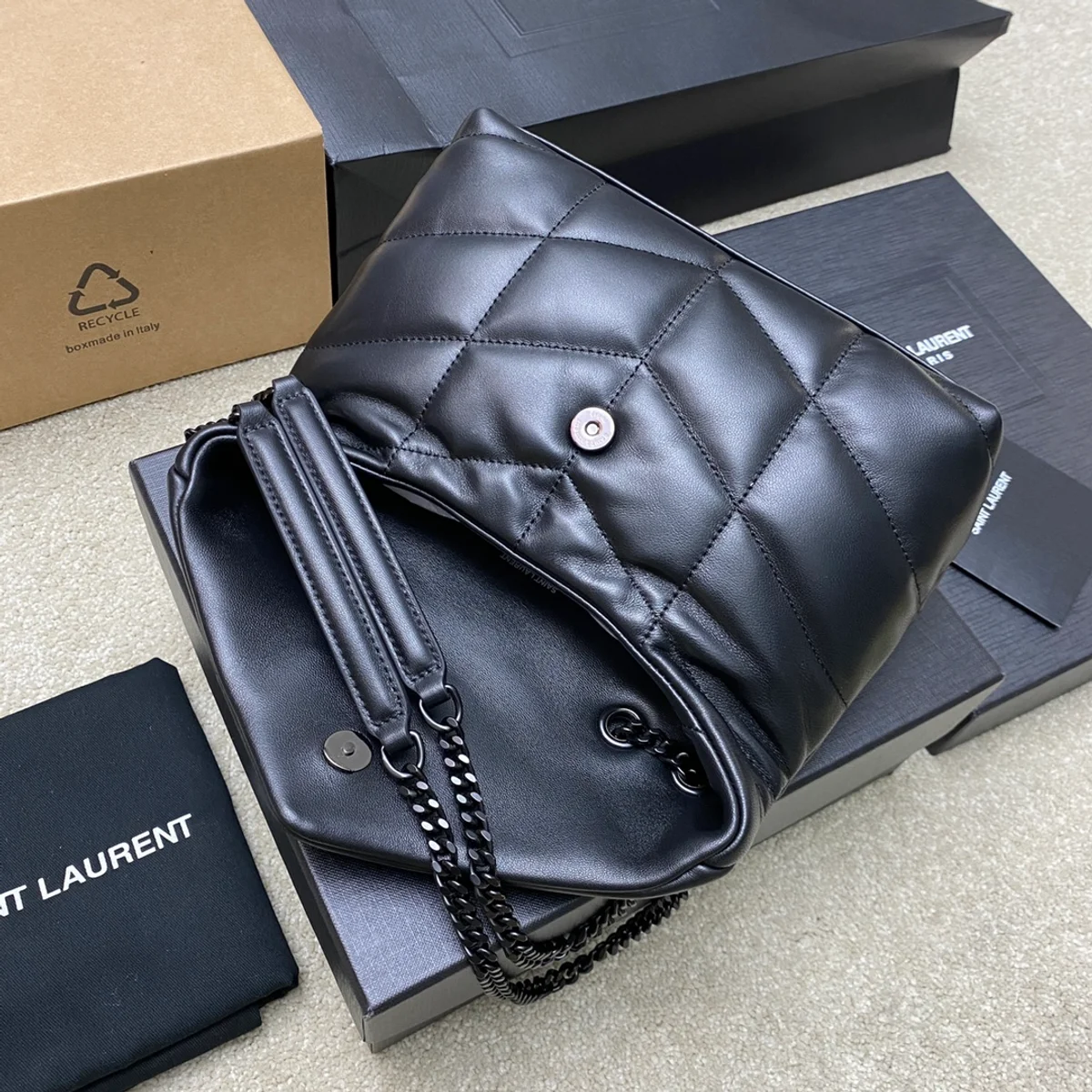LOULOU經典迷你PUFFER納帕羊皮手袋